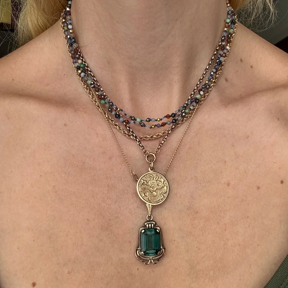 Extra long hand made hand knotted mixed gemstone necklace double layer wrap - Picture 5 of 13